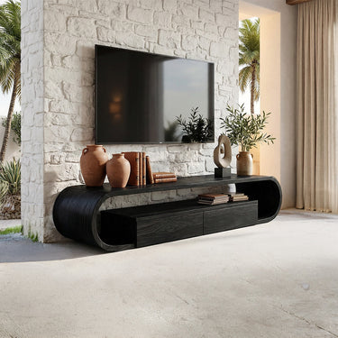 Sculptural Loop TV Cabinet With Integrated Drawer Storage