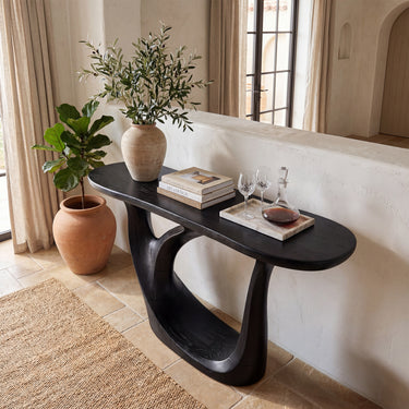 Sculptural Open Base Console Table for Entryway