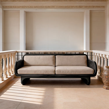 Organic Curved Frame Sofa With Sculptural Low Profile Design