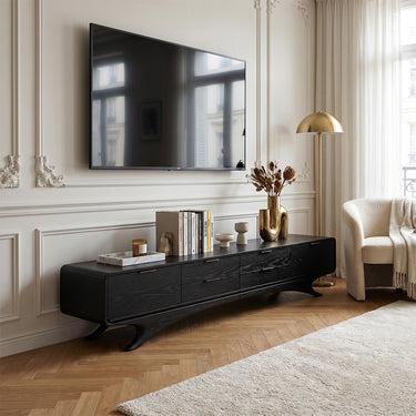 Mid Century Modern TV Cabinet With Sculptural Legs