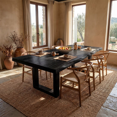 Live Edge Solid Wood Dining Table  Natural Modern Design