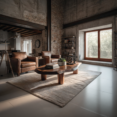 Live Edge Coffee Table with Organic Slab Top and Solid Round Legs