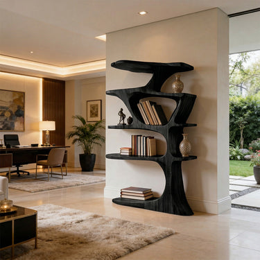 Organic Tree Form Bookshelf with Sculptural Open Shelving