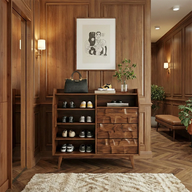 Modern Wooden Shoe Cabinet for Entryway