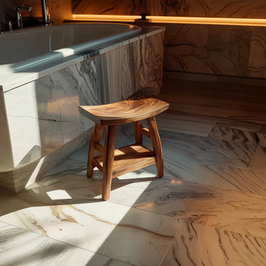 Corner Shower Bench Natural Wood Bathroom Stool With Shelf