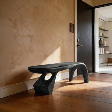 Organic Sculptural Bench with Asymmetric Curved Base