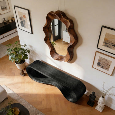 Organic Wave Bench with Sculptural Continuous Form