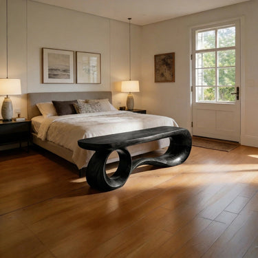 Organic Loop Bench with Sculptural Flowing Base