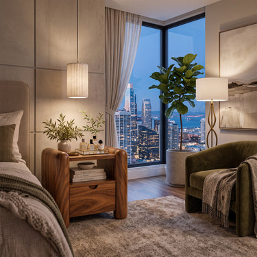 Contemporary Nightstand with Rounded Posts and Drawer