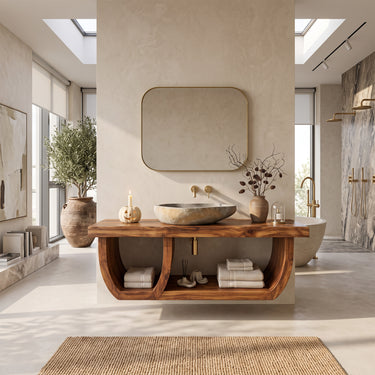 Floating Halloween Bathroom Vanity with Open Towel Storage For Spa Bathroom