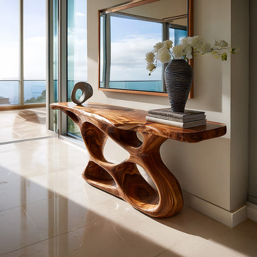 Organic Openwork Console Table for Sculptural Interiors