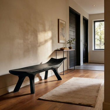 Contoured Sculptural Bench with Elevated Organic Form