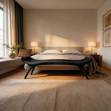 Curved Sculptural Bench with Contoured Seat Design