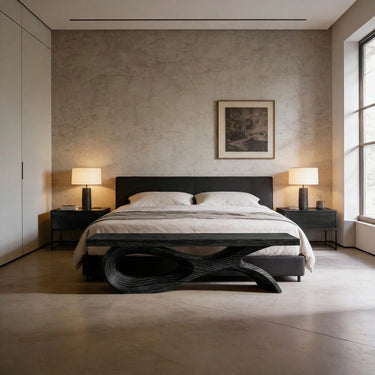 Sculptural Loop Bench with Intersecting Curved Base