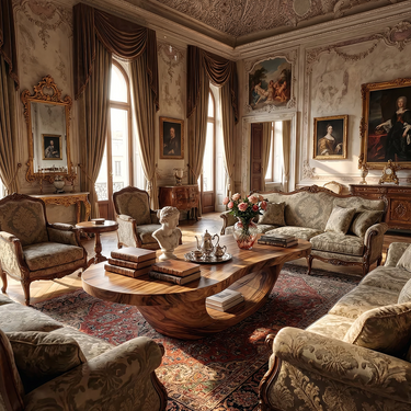 Sculptural Oval Coffee Table with Open Curve Base