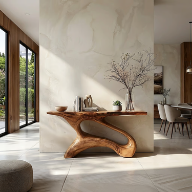 Artistic Natural Wood Console Table for Entryway Styling