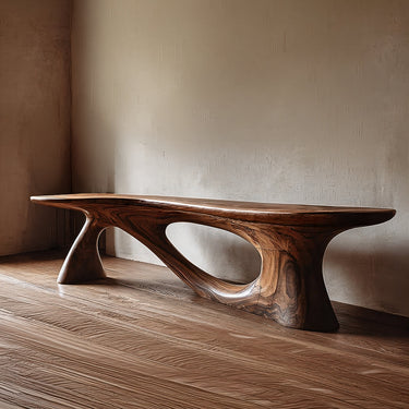 Organic Modern Console Table With Curved Open Base
