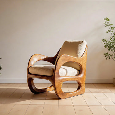 Modern Sculptural Lounge Chair with Open Frame Design