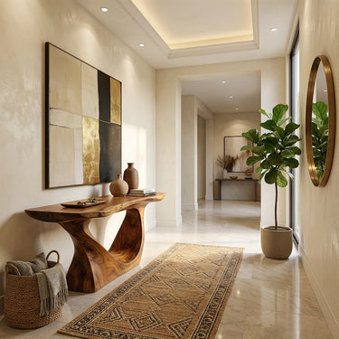 Sculptural Wave Console Table in Organic Open Form