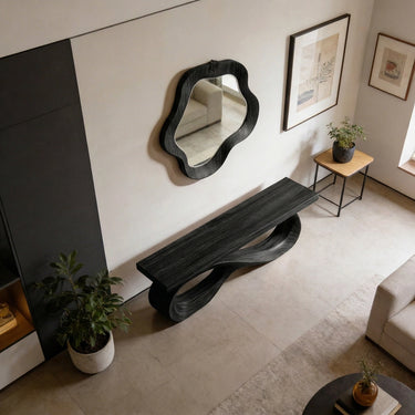 Organic Loop Bench with Flowing Sculptural Base