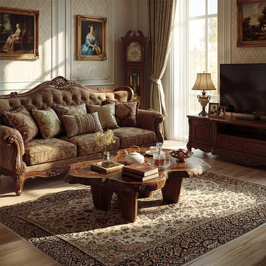 Organic Live Edge Coffee Table with Sculptural Low Profile Base