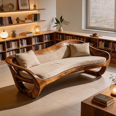 Sculptural Wave Frame Sofa With Open Flow Silhouette