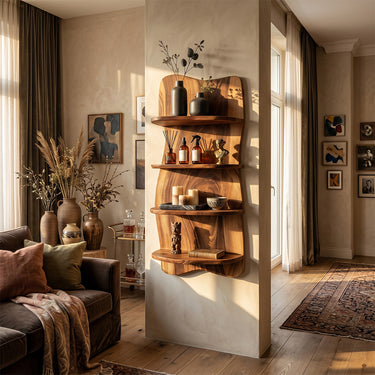Floating Wall Shelf with Natural Edge Organic Design