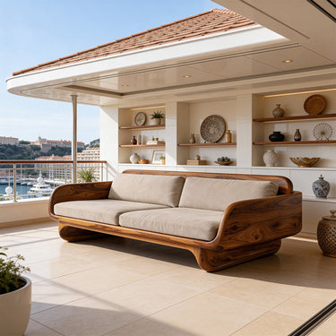 Organic Curved Frame Sofa With Sculptural Low Profile Design