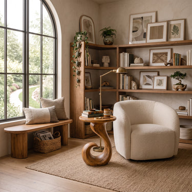 C-Shaped Side Table with Slim Curved Base