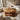 Round Solid Wood Coffee Table with Shelf Handcrafted Natural Wood Living Room Table