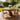 Solid Wood Round Dining Table with Sculptural Base for Patio