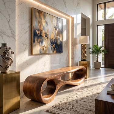 Sculptural Loop Bench with Organic Flowing Silhouette