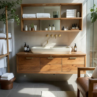 Floating Bathroom Vanity Cabinet with Wide Drawer Storage