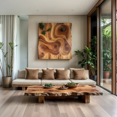 Live Edge Solid Wood Coffee Table Natural Slab Rustic Center Table