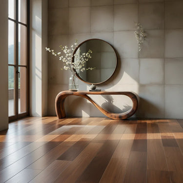 Loop Silhouette Wood Console Table for Refined Entryways