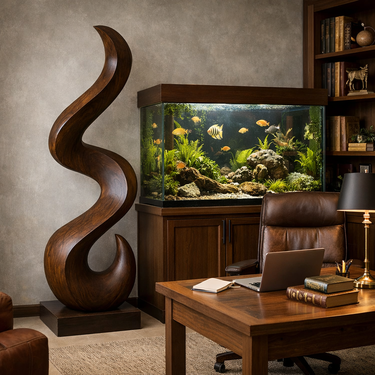 Curved Wooden Floor Art Accent for Modern Interiors