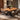 Live Edge Wood Outdoor Dining Table with Sculptural Base