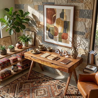 Modern Writing Desk With Dual Storage Drawers