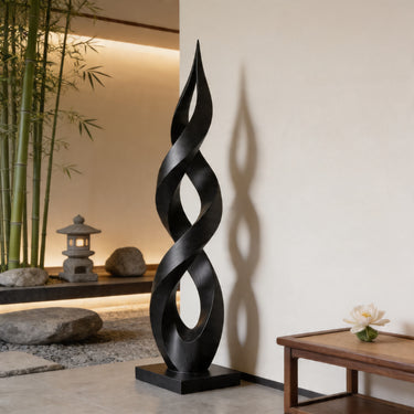 Helix Infinity Black Floor Sculpture