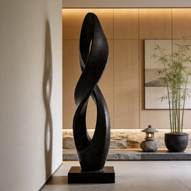 Infinity Twist Black Abstract Sculpture