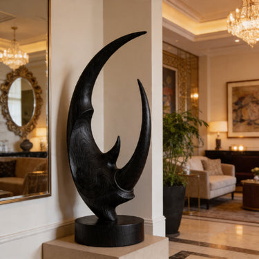 Lunar Crest Abstract Wood Sculpture