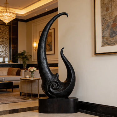 Crescent Tide Spiral Wood Sculpture