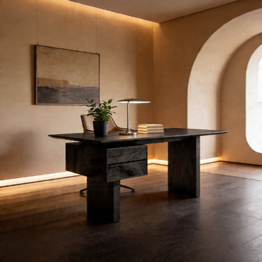 Modern Executive Desk With Floating Drawer Pedestal