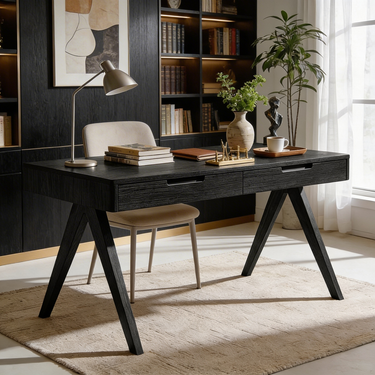 Modern Writing Desk With Dual Storage Drawers
