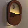Moon Scene Wooden Night Light: Auto-Dimming Wall Plug