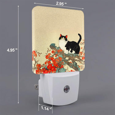 Japanese Bob Cat LED Night Light, Ukiyo-e Style Cat Lover Gift, Birthday Gift, Christmas Gift, Available plugs:  us, eu, uk