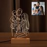 Custom Photo Desk Lamp: 3D Abstract Line Art Portrait, Personalized LED Night Light