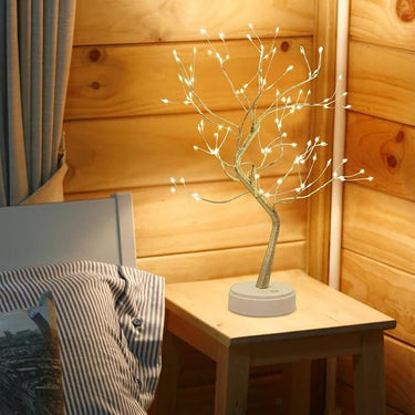 LED Tree Lamp: Kinamy Warm White Lighted Tree with Adjustable Branches