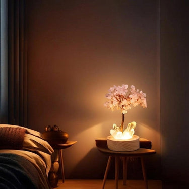 Crystal Gemstone Tree Lamp, Handmade Natural Crystal Light, Healing Stone Décor, Feng Shui Bonsai Night Light, Zen Home Decor