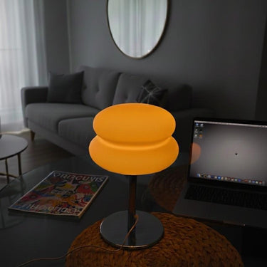 Glass Mushroom Lamp – Dimmable Retro Bedside Light | Modern Ambient Desk Lamp Home Decor